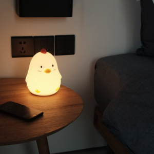 Wake Up Chicken Night Lamp Alarm Clock White HM--104-