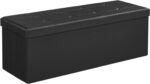 109cm Folding Storage Ottoman Bench Black