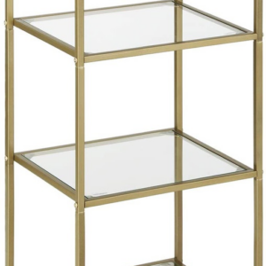 Storage Shelf 4-Tier Tempered Glass Gold LGT029A01