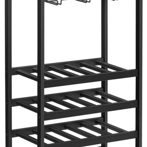 Wine Rack Rustic Brown and Black LWR020B01