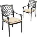 Fiji Metal Outdoor Dining chair with cushions (1 pair)