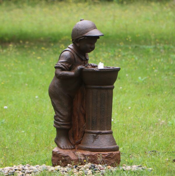 Boy at Water Fountain