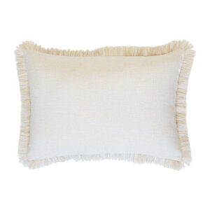 Cushion Cover-Coastal Fringe Natural-Solid Natural-35cm x 50cm