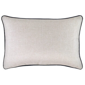 Cushion Cover-With Black Piping-Natural-35cm x 50cm