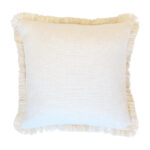 Cushion Cover-Coastal Fringe Natural-Solid Natural-45cm x 45cm