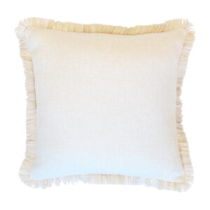 Cushion Cover-Coastal Fringe Natural-Solid Natural-45cm x 45cm