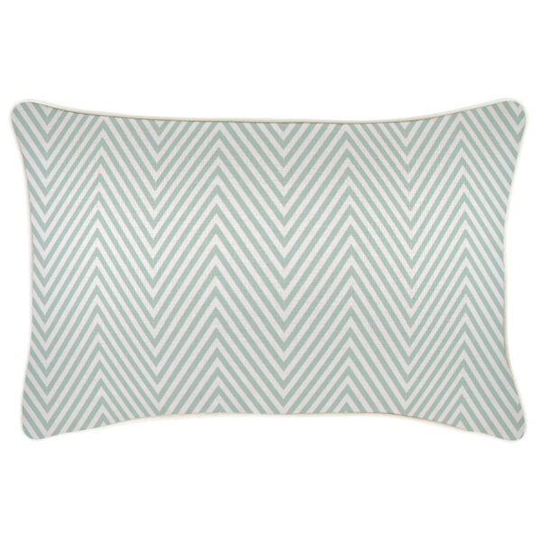 Cushion Cover-With Piping-Zig Zag Pale Mint-35cm x 50cm