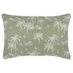 Cushion Cover-With Piping-Postcards Sage-35cm x 50cm