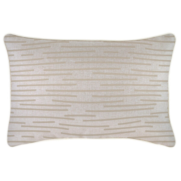 Cushion Cover-With Piping--Lines-Beige-35cm x 50cm