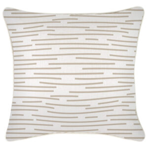 Cushion Cover-With Piping--Lines-Beige-45cm x 45cm