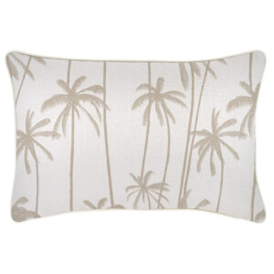 Cushion Cover-With Piping-Tall-Palms-Beige-35cm x 50cm