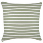 Cushion Cover-With Piping-Hampton Stripe Sage-60cm x 60cm