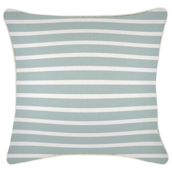 Cushion Cover-With Piping-Hampton Stripe Seafoam-45cm x 45cm