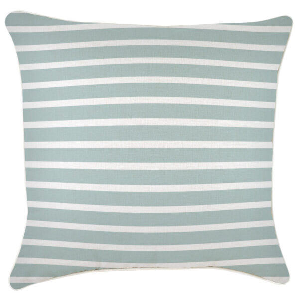 Cushion Cover-With Piping-Hampton Stripe Seafoam-60cm x 60cm