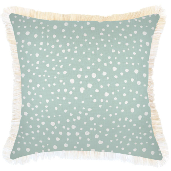 Cushion Cover-Coastal Fringe-Lunar Pale Mint-45cm x 45cm