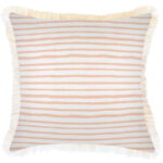 Cushion Cover-Coastal Fringe-Paint Stripes Blush-60cm x 60cm