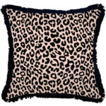 Cushion Cover-Coastal Fringe Black-Jungle Peach-60cm x 60cm