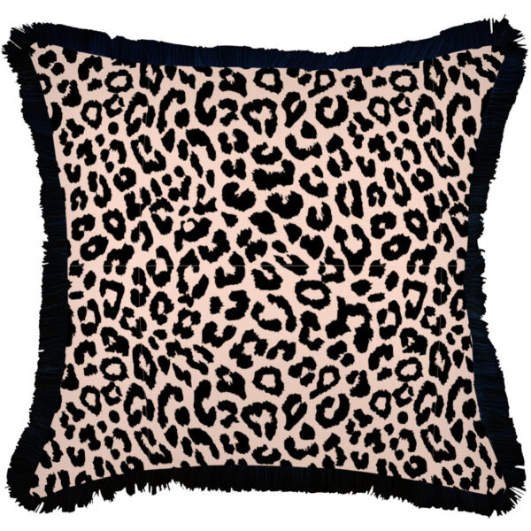 Cushion Cover-Coastal Fringe Black-Jungle Peach-60cm x 60cm