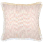 Cushion Cover-Coastal Fringe Natural-Zig Zag Blush-60cm x 60cm