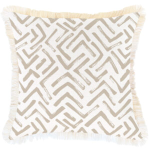 Cushion Cover-Coastal Fringe-Tribal-Beige-45cm x 45cm