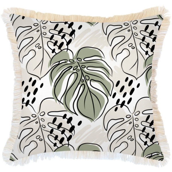 Cushion Cover-Coastal Fringe-Rainforest Sage-60cm x 60cm