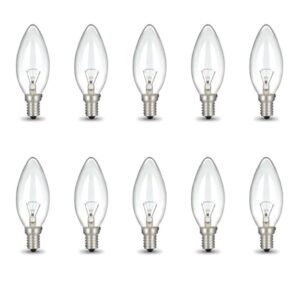 Bulk 10x E14 40W 220V Light Bulbs - C35 Candle Globe For Himalayan Salt Lamp