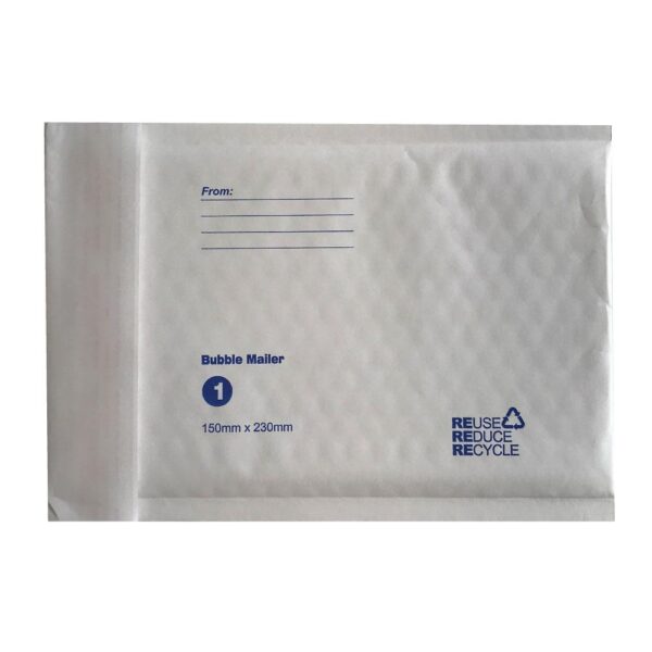 300x  150x230mm Bubble Mailers No.1 White Padded Eco Mail Bags Envelopes