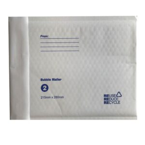 100x  215x280mm Bubble Mailers No.2 White Padded Eco Mail Bags Envelopes