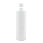 1x 1L Clear HDPE Round Bottle + 28/410 Caps - Empty Plastic Food Storage