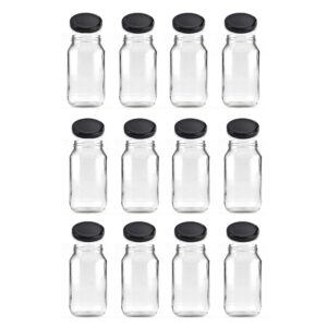 12x 500ml Flint Glass Jars + Twist Lids - Round Food Storage Preserving Jar