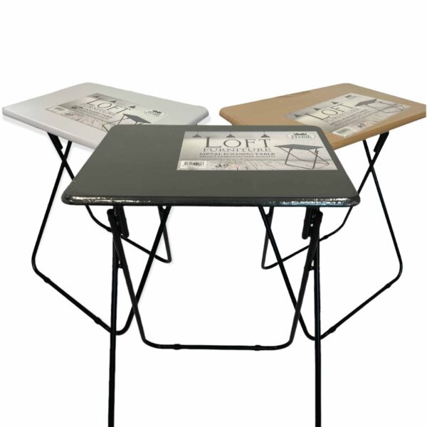 Metal MDF Folding Table Foldable Laptop PC Collapsible Study Desk 48cm x 38cm