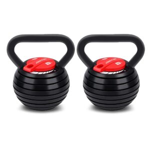 2x Adjustable Kettlebells Weights Dumbbell 18kg