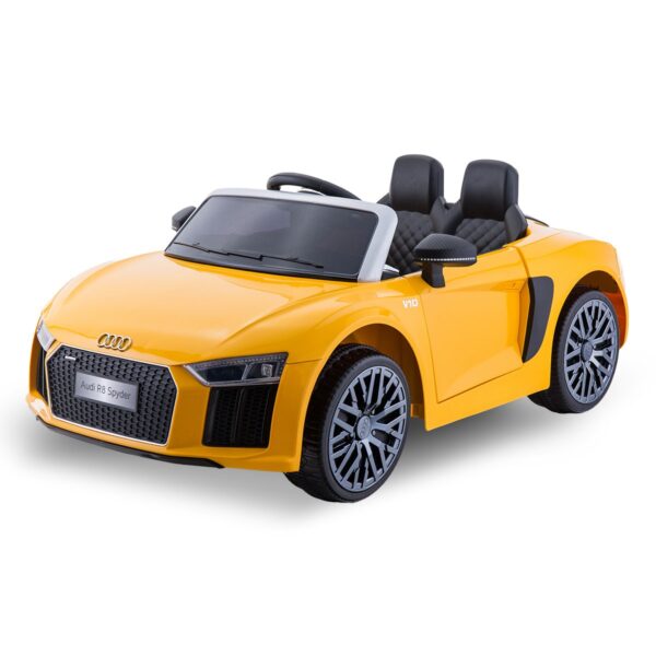 R8 Spyder  Licensed Kids Electric Ride On Car Remote Control - Yellow