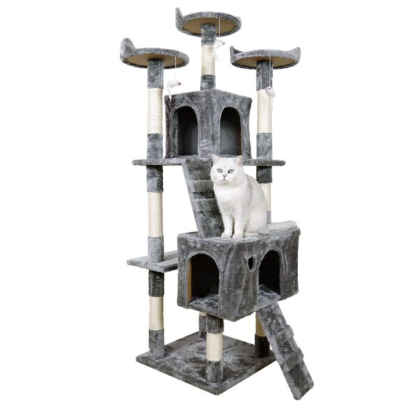 Furtastic 170cm Cat Tree Scratching Post - Silver Grey