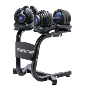 48KG Adjustable Dumbbell Set With Stand Blue