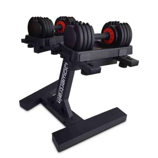 GEN2 Pro Adjustable Dumbbell Set - 2 x 25kg (50kg) Home Gym Weights with Stand