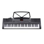 Karrera 61-key Electronic Led Keyboard 75cm Portable Piano In Black With Microphone Input  Headphone Output  255 Timbres & Rhythms