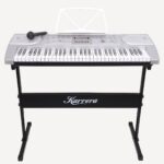 Karrera 61 Keys Electronic Keyboard Piano with Stand - Silver