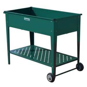 Garden Bed Cart Raised Planter Box 108.5 x 50.5 x 80cm Galvanized Steel - Green