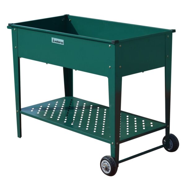 Garden Bed Cart Raised Planter Box 108.5 x 50.5 x 80cm Galvanized Steel - Green