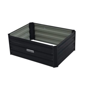 Garden Bed 80 x 60 x 30cm Galvanized Steel - Black