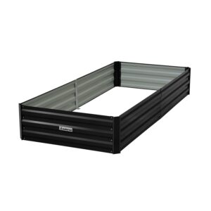 Garden Bed 210 x 90 x 30cm Galvanized Steel - Black