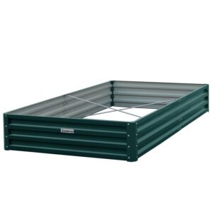 Garden Bed 240 x 120 x 30cm Galvanized Steel - Green