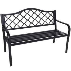 Steel Outdoor Garden Bench - Elegant