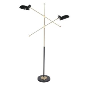 Adjustable Two Light Lamp Black and Gold Finish