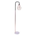 Rose Gold Floor Lamp with Geometric Shade