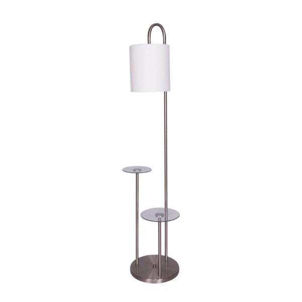 Metal Floor Lamp with Glass Shelves