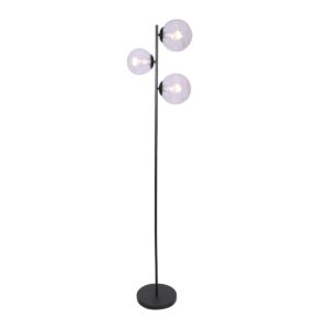 3-Light Black Metal Floor Lamp