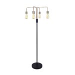 Modern Exposed Bulb 4-Arm Industrial Light Floor Lamp