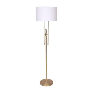 Brushed Gold Height-Adjustable Metal Floor Lamp